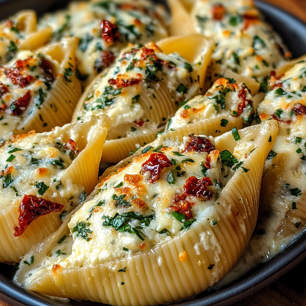 Baked Pasta Shells with Ricotta and Sun-Dried Tomatoes
