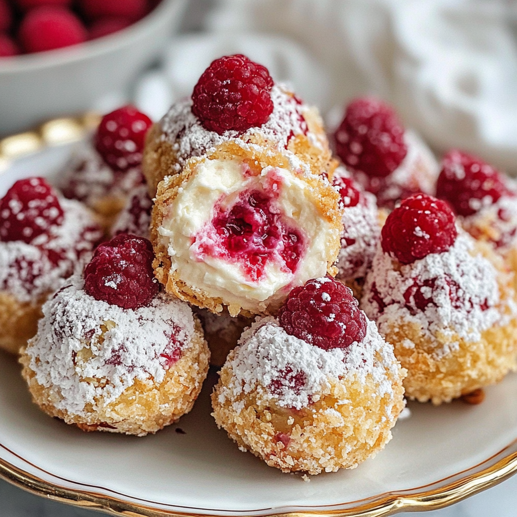 Raspberry Pastry Cups Close-Up